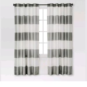 Threshold Accents - BOLD STRIPED GOURMET CURTAIN -WHITE/GRAY Threshold Accents - BOLD STRIPED GOURMET CURTAIN -WHITE/GRAY